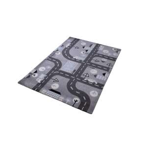 Pasztel gyerekszőnyeg D079A_SFI24 szürke-kék, út mintás 120x170 cm, ferde nézet - Lakberendezés