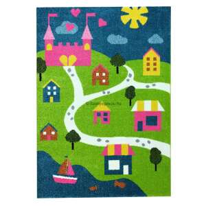 Trendy Kids Meseváros D235A szőnyeg, 80x150 cm, színes rajzfilm város mintával, gyerekszobába - Lakberendezés