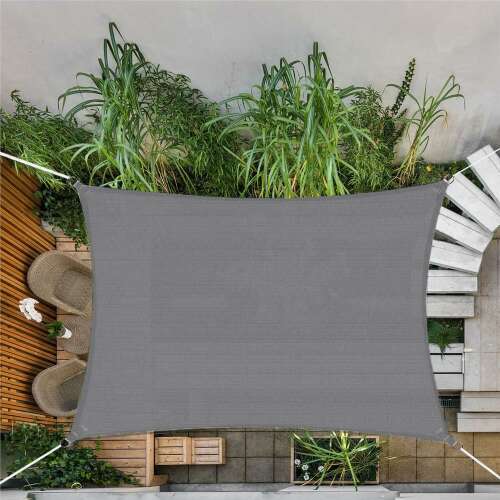 Springos quadratisches Sonnensegel mit Tasche 2x4m 160g/m2 #Grau