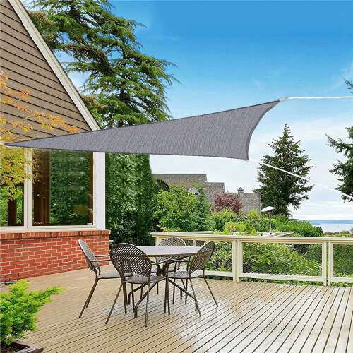 Springos háromszög Napvitorla táskával 3x3x3m 160g/m2 #szürke