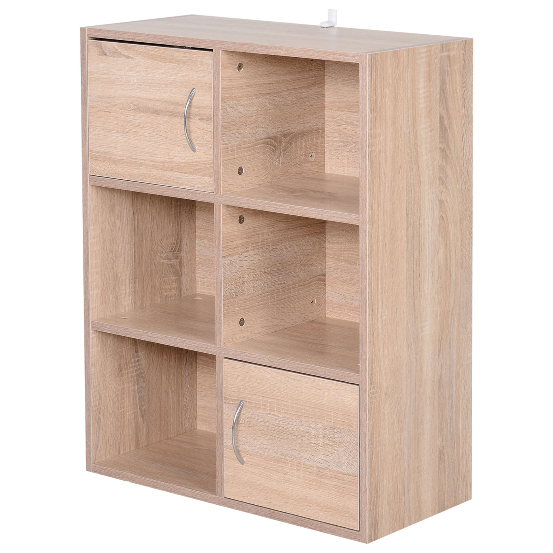 HOMCOM Szekrény 3 polccal, PAL, 61,5x29,5x80 cm, bézs színű