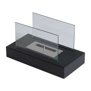 Șemineu de Masă HOMCOM pe Bioetanol 830 W din Sticlă și Oțel, Rezervor 0.4 L 60958107 - Șemineu și sobă