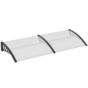 Outsunny ajtófedél, UV-védelem, Poliészter / Polikarbonát / Alumínium, 80x197x23cm, Átlátszó / Fekete 60963420 - Kert