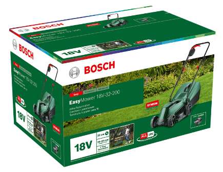 Bosch easymower 18v-32 akkumulátoros fűnyíró, zöld-fekete