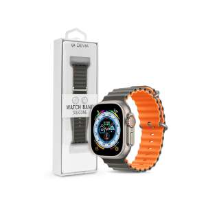 Devia Apple Watch Silicone Sport Band, Gray/Orange, 38/40/41 mm - Smart watch strap