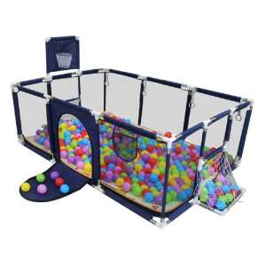 Gyermek járóka focikapuval és kosár palánkkal (kék) + 100 darab labda 60995474 - Járóka