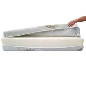 Somnart Aloe Vera mattress protector, 150x200x14 cm, quilted, washable, removable, zippered on 4 sides - Mattress cover