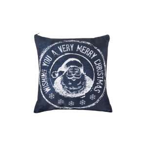 Perna decorativă de Crăciun cu design Santa Claus, inscripția "Wishing you a very merry Christmas", 40x40 cm - Perne decorative