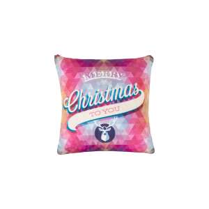 Perna decorativă cu textul "Crăciun Fericit" și un ren - Perne decorative