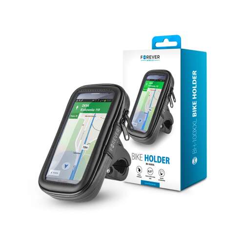 Forever BH-100XXL Fahrradhalterung, wasserdichter Telefonhalter für Fahrräder, bis zu 6,5 Zoll Smartphones, schwarz