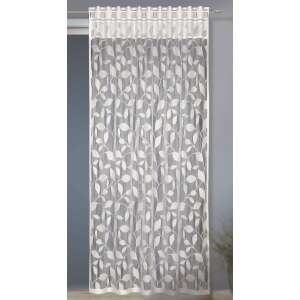 White Freddy leaf patterned curtain, 140cm wide, 245cm high - Curtain