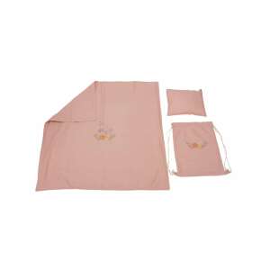 Pink embroidered blanket, pillow and drawstring bag set - Babies & Toddler