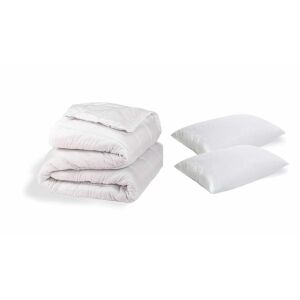 Комплект спално бельо Somnart Comfort Pilóta, включващ завивка и възглавници на бял фон - Паплан и Pléd