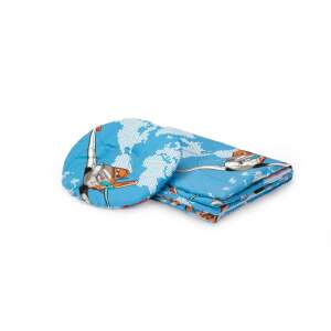 Somnart Aviator baby crib bedding set with a pillow for baby's head, blue with airplane pattern - Bedding - Baby