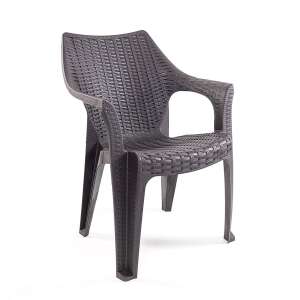 Tavira Rattan Hatású Kerti Szék - Antracit-Barna