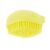 Yellow silicone pet brush for dogs and cats, angled view