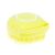 Yellow silicone pet brush with shampoo dispenser, side view