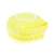 Yellow silicone dog and cat bath brush with built-in shampoo dispenser, side view