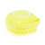 Yellow silicone pet brush with shampoo dispenser, side view