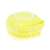 Yellow silicone pet brush with shampoo dispenser, angled view