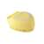 Yellow silicone dog and cat bath brush with built-in shampoo dispenser, top view