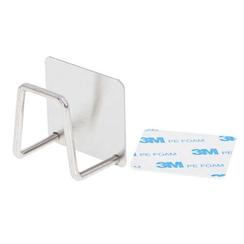 2 az 1-ben rozsdamentes mosogatószivacs tartó/hagyományos akasztó, öntapadós