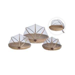Set capace alimente din bambus cu plasă Home&Styling, 3 dimensiuni - Depozitarea alimentelor