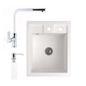 NERO Parma gránit mosogató Linea kihúzható csapteleppel, szappanadagolóval és szifonnal - Építkezés & Felújítás