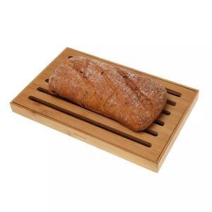 Kinghoff Bambus Brotschneider, 37x23 cm, hölzernes Brotschneidebrett - Kinghoff