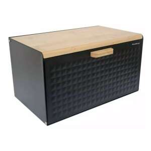 Klausberg Brotkasten - Edelstahl/Bambus - Schwarz 61064456 - Brotkästen