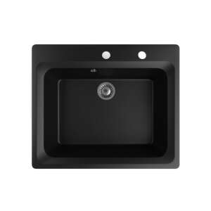 NERO Italia gránit mosogató, fekete, felülnézet - Víz, Gáz & Fűtésszerelés