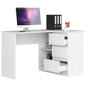 Sarok íróasztal, Akord Furniture, 124 cm, fehér 61065078 Íróasztalok