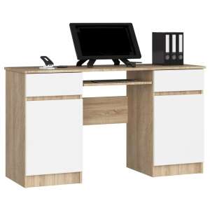 Íróasztal - Akord Furniture - 135 cm - sonoma tölgy /fehér 61065149 Íróasztalok