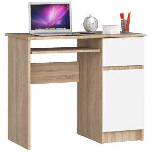 Íróasztal - Akord Furniture - 90 cm - sonoma tölgy / fehér 61261200 Íróasztalok