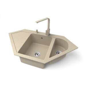 Nero Joker Sarok Mosogató – 2 Medencével – Bézs