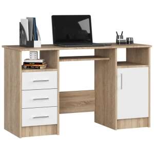 Íróasztal - Akord Furniture - 124 cm - sonoma tölgy / fehér 61260977 Íróasztalok