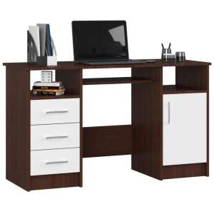 Íróasztal - Akord Furniture - 124 cm - wenge / fehér 61261000 Íróasztalok