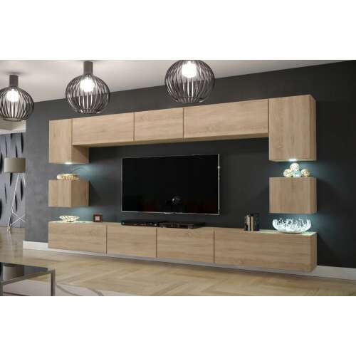 Venezia Next AN-1 falra szerelhető nappali szekrénysor, sonoma tölgy, 240 x 207 cm