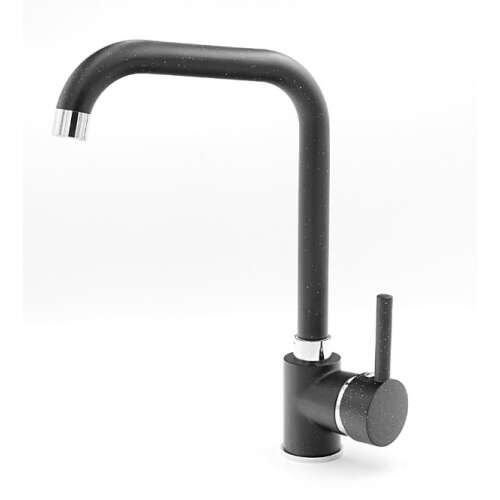 Gamma Steel Mosogató Csaptelep - Fekete (szemcsés) konyhai csaptelep, fekete, modern design - Gamma