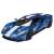 Rastar Ford GT 1:14 méretarányú távirányítós autó, kék színben, fehér versenycsíkokkal, elülső nézettel