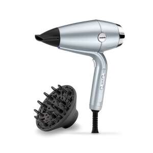 BaByliss D773DE silver hair dryer with diffuser attachment - Hair dryer