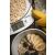 Mesko MS 3165 kitchen scale weighing oats with banana and blueberries, close up