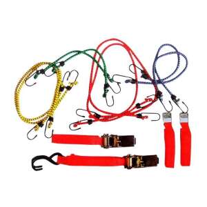 Topex rakományrögzítő készlet 12 darabbal, köztük gumikötelek és racsnis hevederek - Top Tools