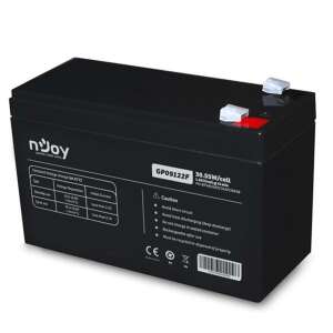 nJoy GP09122F 12V 9Ah AGM запечатана оловно-киселинна батерия, преден изглед - NJoy Непрекъсваемо захранване