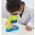Child using Buki Mini Sciences Microscope, 10x magnification, for kids, educational toy, science experiment kit