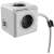 Allocacoc PowerCube Extended USB power strip with 4 sockets and 2 USB ports, white and grey, 3m cable