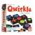 Qwirkle Brettspielbox, die die Spielsteine und das Gameplay des Spiels zeigt