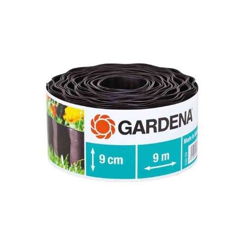 Gardena 0530-20 braune Kunststoff-Begrenzung für Blumenbeete, 9 cm hoch, 9 m lang