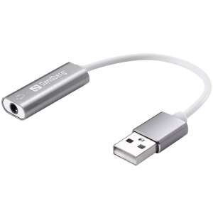 Sandberg Headset USB converter, silver, 3.5mm jack to USB adapter - Sound Card