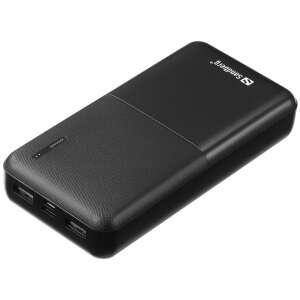 Sandberg Saver Powerbank 20000mAh, schwarzes Powerbank mit zwei USB-Anschlüssen - Sandberg